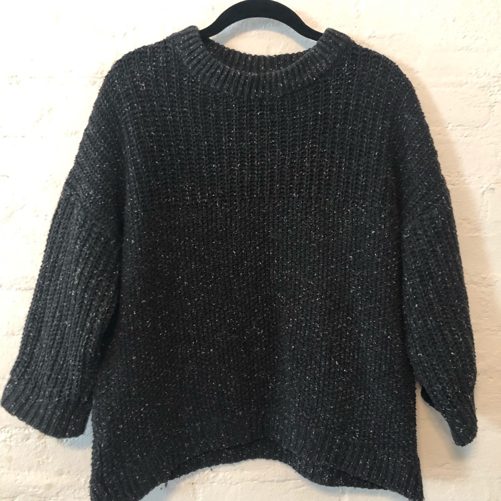 Mango chunky knit sweater with wide sleeves